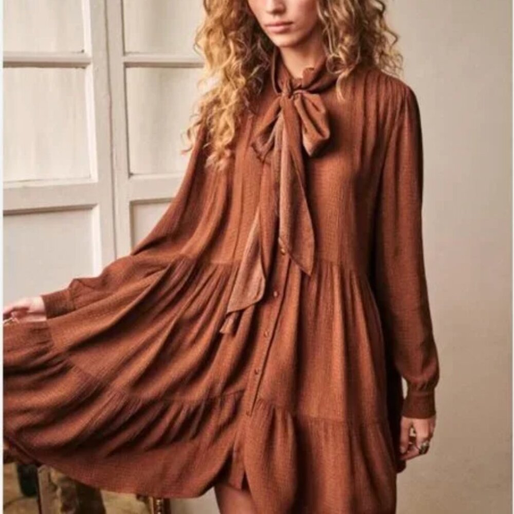Sezane Selena Dress in Hazelnut Size 36 / US 6